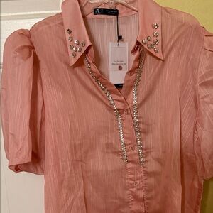 Embellished Pink Women's Top